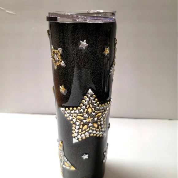 Handmade Black Sparkly Star Tumbler - Picture 5 of 10